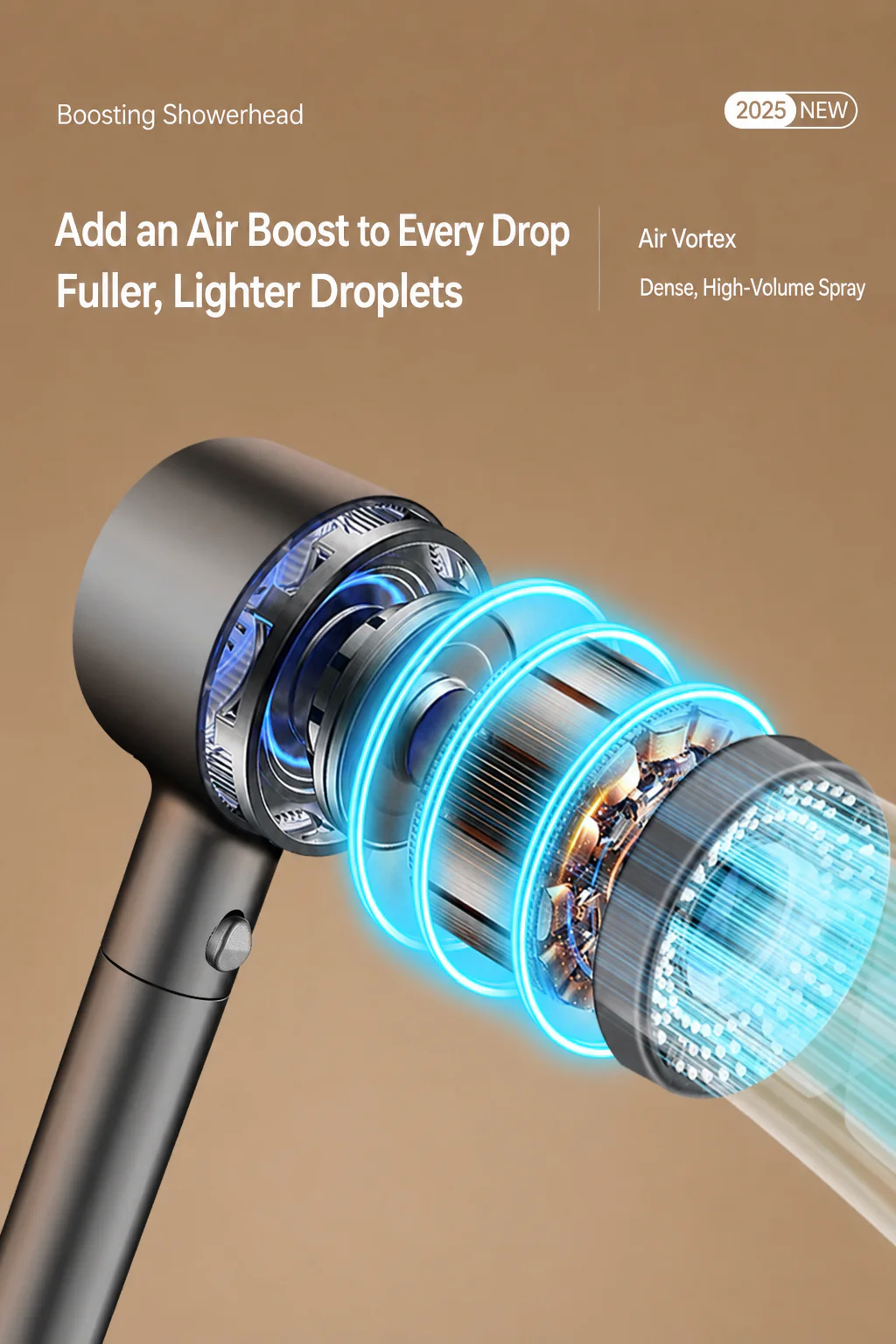 [GOLD] TurboFlow 5-Mode Filtered Showerhead with 5 Filter Cartridges - Image 5